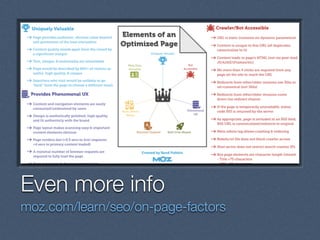 Text
Even more info
moz.com/learn/seo/on-page-factors
 