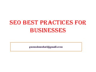 SEO Best Practices for
Businesses

 
