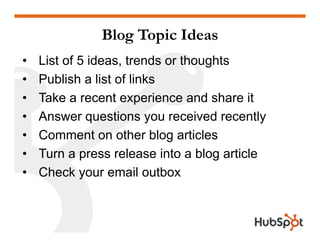 How to Combine SEO, Blogging, and Social Media For Results HubSpot Slide 22