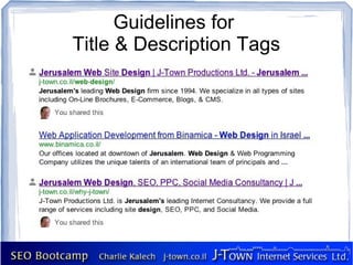 Guidelines for
Title & Description Tags
 