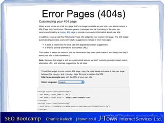 Error Pages (404s)
 