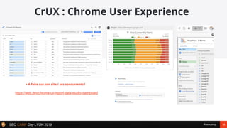 15#seocampSEO CAMP Day LYON 2019
CrUX : Chrome User Experience
https://web.dev/chrome-ux-report-data-studio-dashboard
= A ...