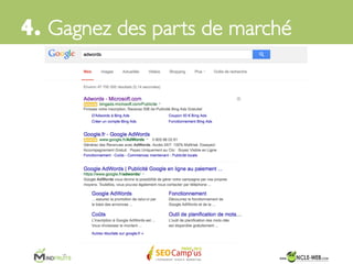 En SEA, les SERPs obéissent à d’autres règles…	

4. Gagnez des parts de marché	

 