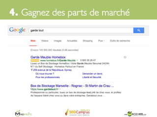 Rien ne vous oblige à acheter votre nom de marque…	

4. Gagnez des parts de marché	

 
