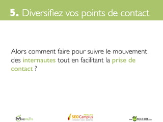 C’est désormais une évidence indéniable,	

	

Les internautes sont cross-devices, multi-canaux,
multi-écrans… 	

5. Multipliez vos points de contact	

 