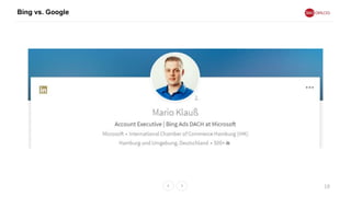 Bing vs. Google
18
 