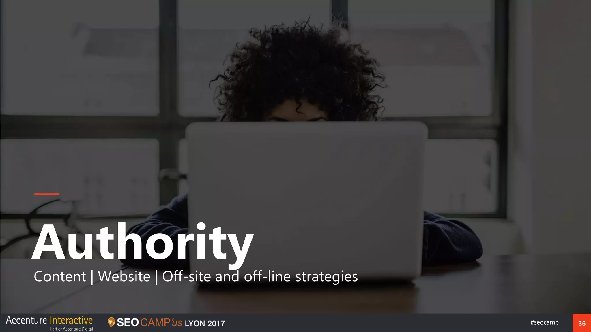 36#seocamp
AuthorityContent | Website | Off-site and off-line strategies
 