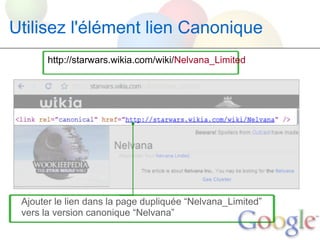 Utilisez l'élément lien Canonique
       http://starwars.wikia.com/wiki/Nelvana_Limited




 Ajouter le lien dans la page ...