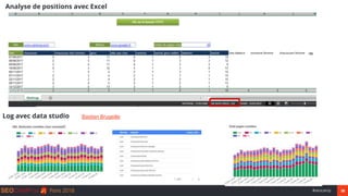 38#seocamp
Analyse de positions avec Excel
Log avec data studio Bastien Brugeille
 