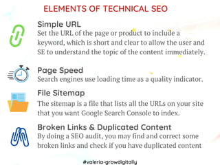 Set the URL of the page or product to include a
keyword, which is short and clear to allow the user and
SE to understand t...