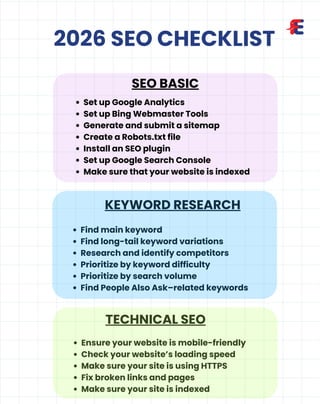SEO Checklist for higher Rankings in 2026! | PDF