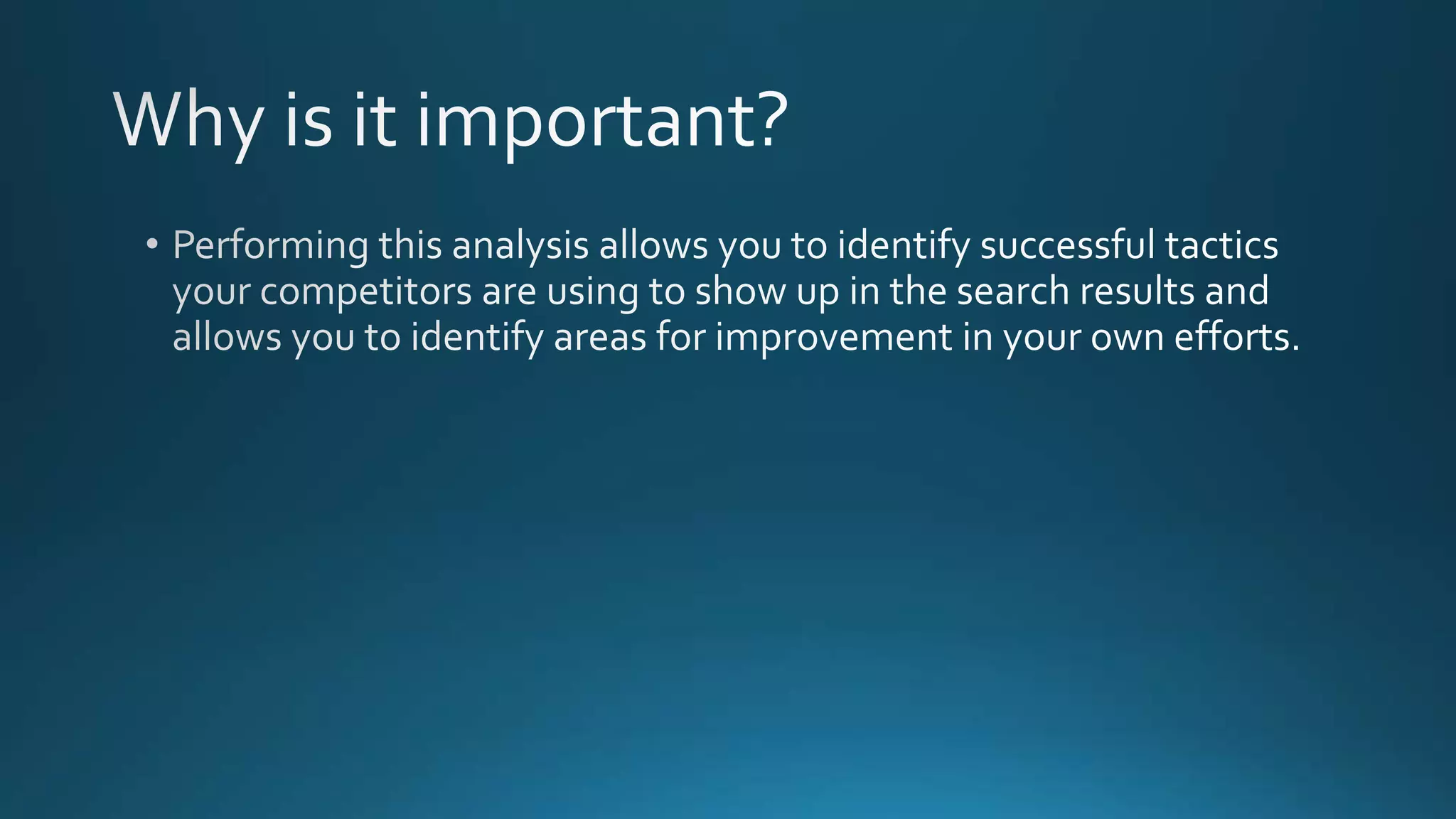 Seo Competitive Analysis Talk