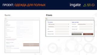 ПРОЕКТ: ОДЕЖДА ДЛЯ ПОЛНЫХ
Было Стало
 