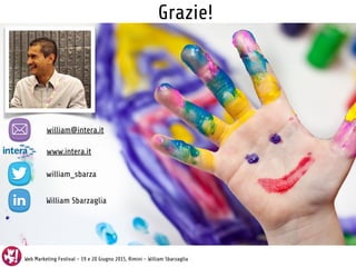 Web Marketing Festival - 19 e 20 Giugno 2015, Rimini - William Sbarzaglia
Grazie!
william@intera.it
william_sbarza
www.intera.it
William Sbarzaglia
 