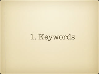1. Keywords
 