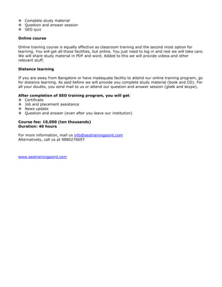 Seo course brochure | PDF