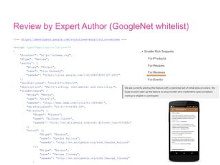Facebook like buttons auto-enabled listening for
JSON-LD!!
 