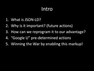 Agenda
1. A possible Dark Future
2. Battlefield report: Before vs After
3. Arming-up
1. Enabling markup (Cheat sheets & te...