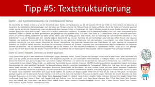 Tipp #5: Textstrukturierung
Nutzerzentrierte Strukturierung
• Bei längeren Texten sind Sprungmarken zu
empfehlen
• Bereite...