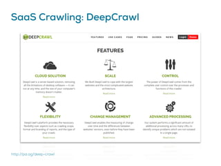 SaaS Crawling: DeepCrawl
http://pa.ag/deep-crawl
 