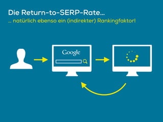 Die Return-to-SERP-Rate…
… natürlich ebenso ein (indirekter) Rankingfaktor!
 