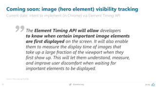 pa.ag@peakaceag51
Coming soon: image (hero element) visibility tracking
Current state: intent to implement (in Chrome) via...