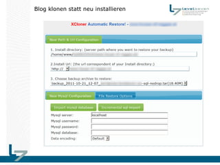 Blog klonen statt neu installieren
 