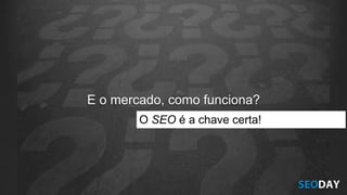 E o mercado, como funciona?
O SEO é a chave certa!
 