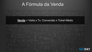 A Fórmula da Venda
Venda = Visita x Tx. Conversão x Ticket Médio
 