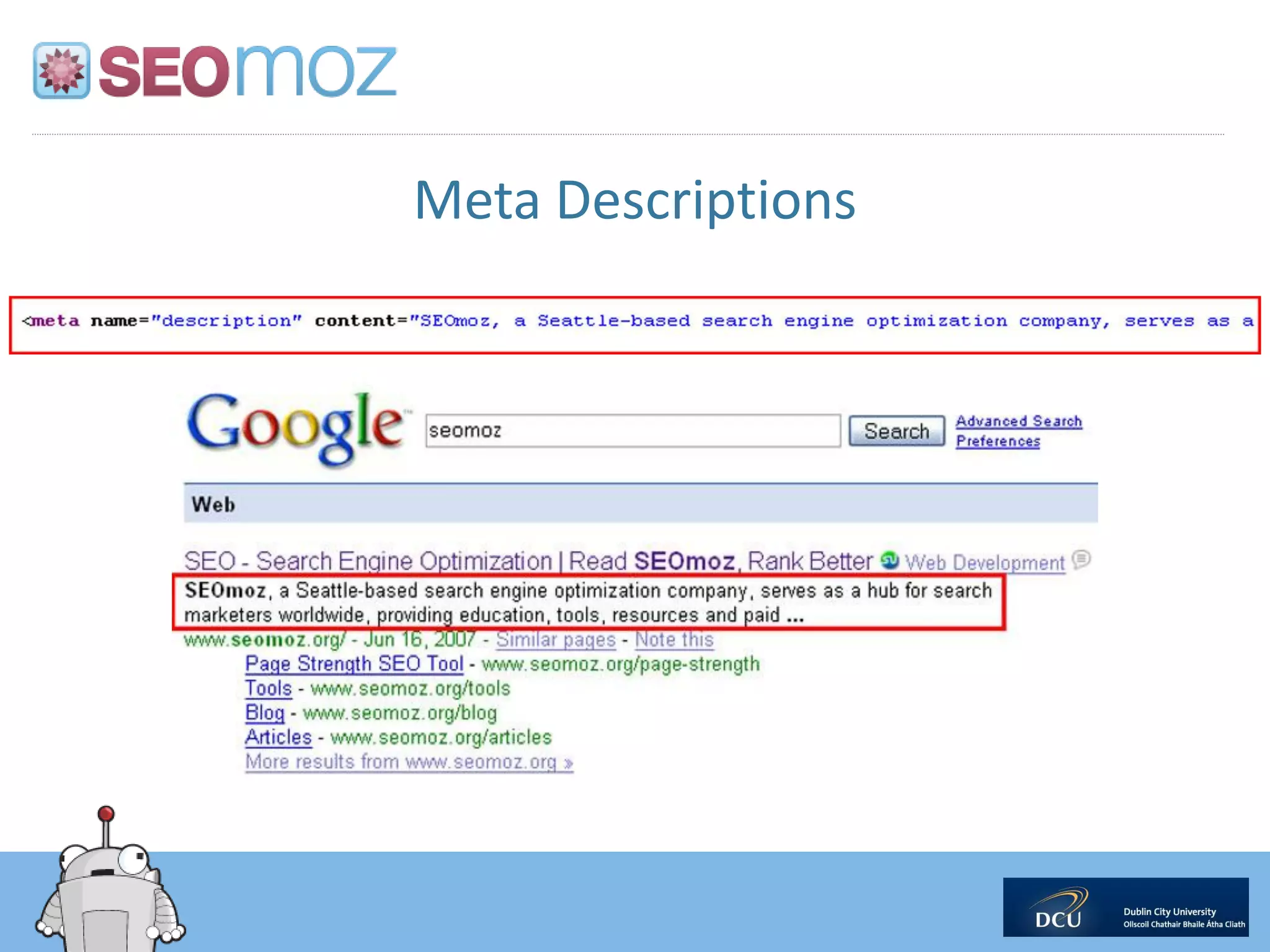 Meta Descriptions
 
