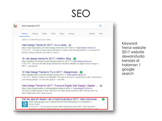 Keyword
Trend website
2017 website
dewanstudio
berada di
halaman 1
google
search
SEO
 