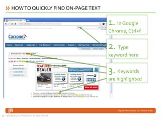 HOW TO QUICKLY FIND ON-PAGE TEXT

                                                            1. In Google
               ...