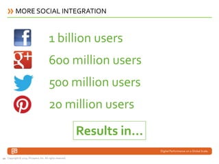 MORE SOCIAL INTEGRATION


                                         1 billion users
                                       ...