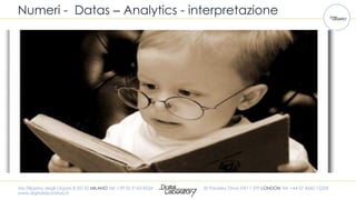Numeri - Datas – Analytics - interpretazione
Via Filippino degli Organi 8 20135 MILANO Tel: +39 02 9163 8534 30 Paveley Dr...