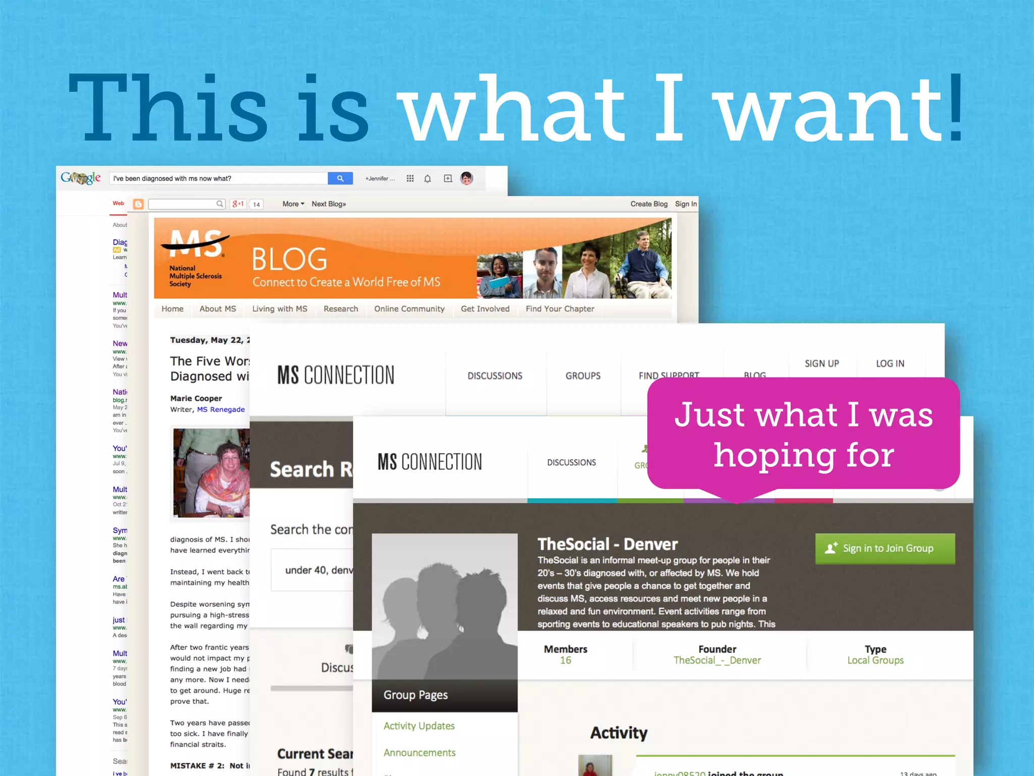 This is what I want!
Just what I was
hoping for
 