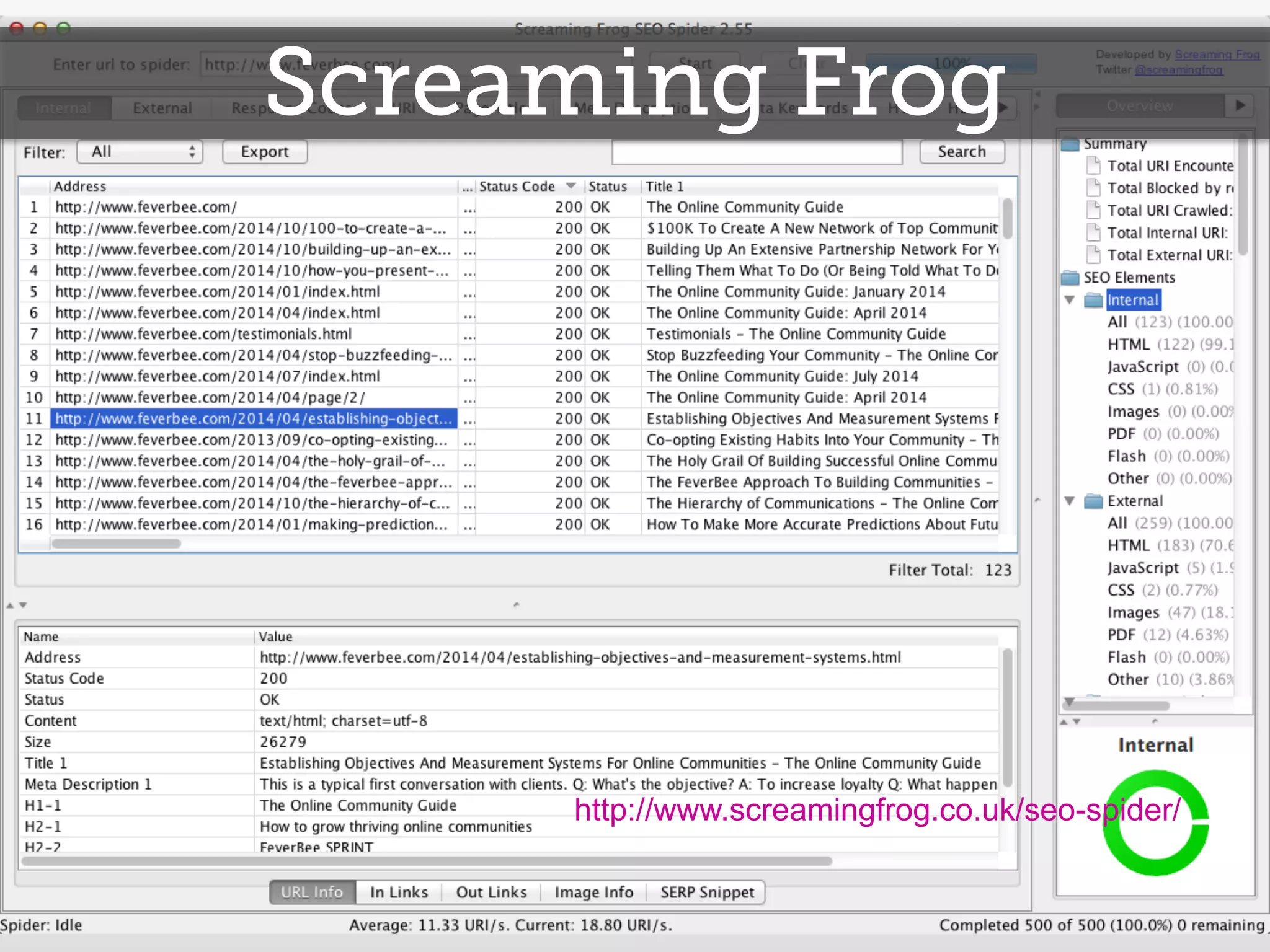 Screaming Frog
http://www.screamingfrog.co.uk/seo-spider/
 