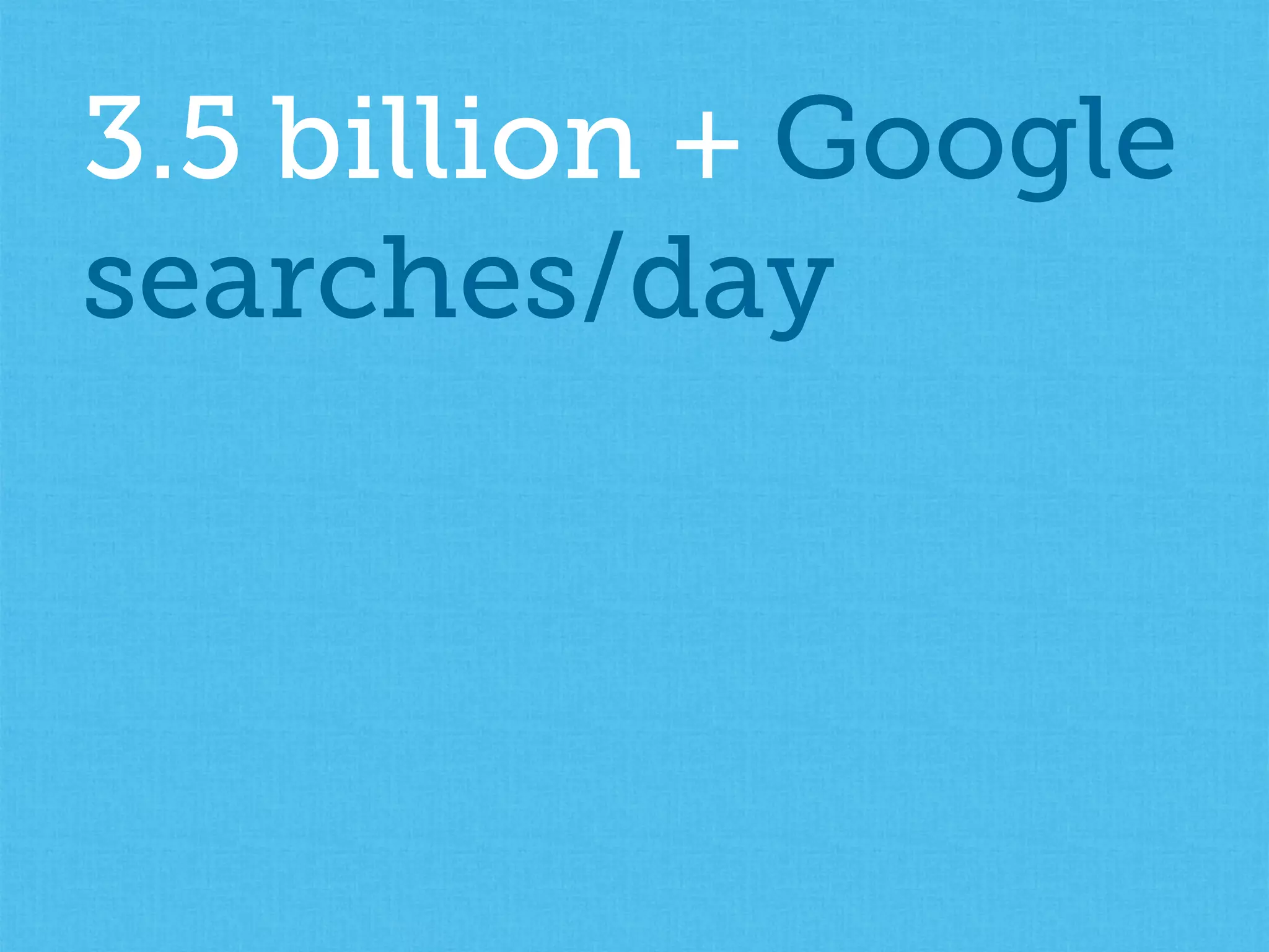 3.5 billion + Google
searches/day
 