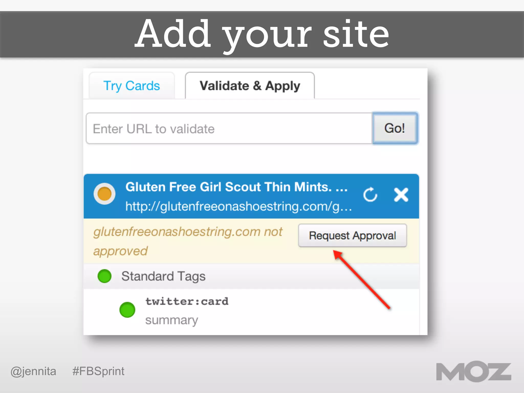 Add your site
@jennita #FBSprint
 