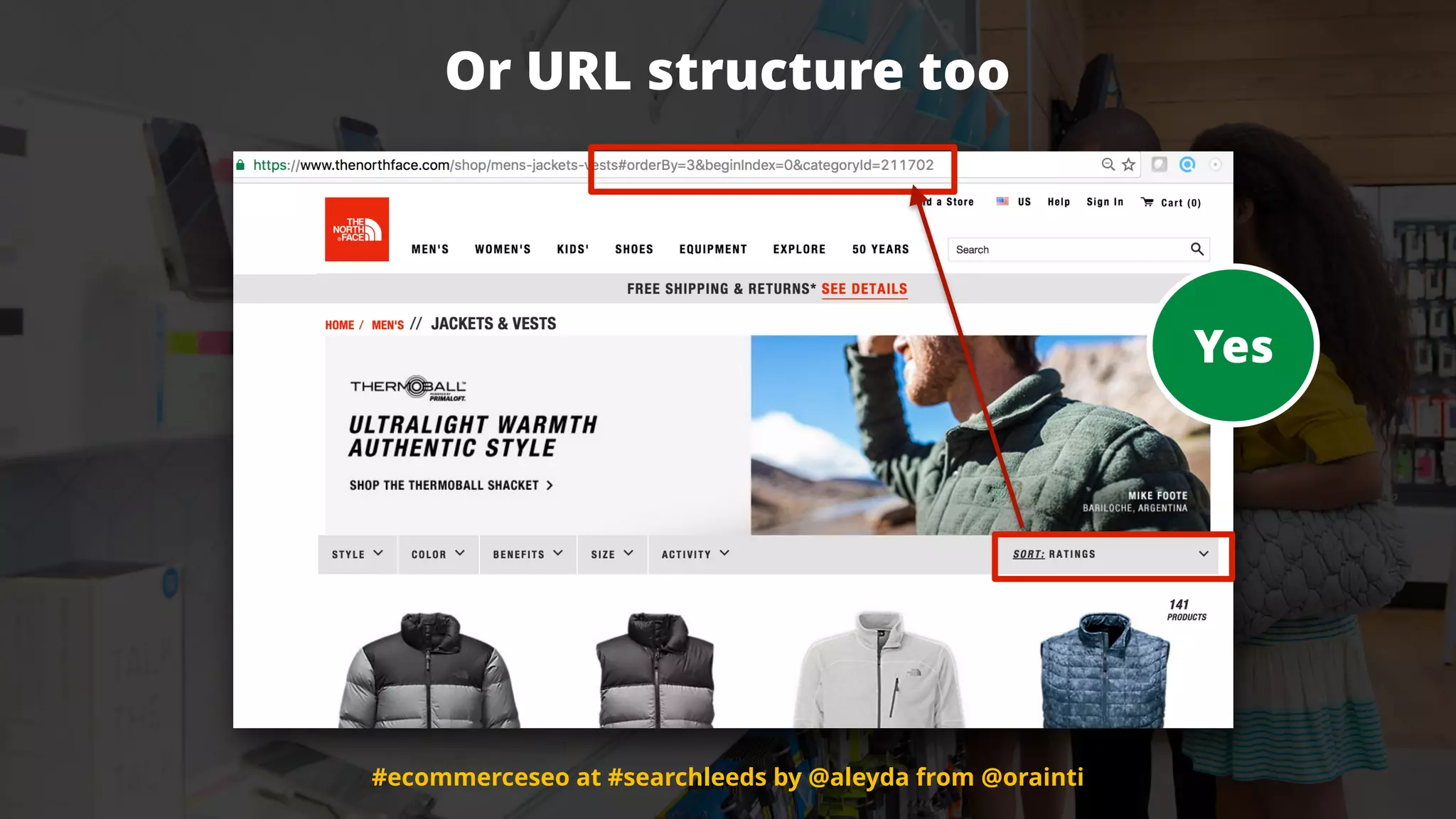#ecommerceseo at #searchleeds by @aleyda from @orainti
Or URL structure too
Yes
#ecommerceseo at #searchleeds by @aleyda from @orainti
 
