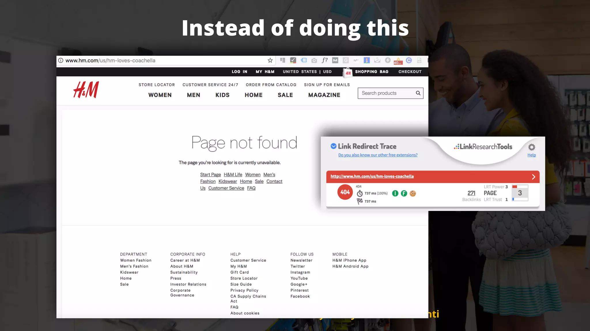 #ecommerceseo at #searchleeds by @aleyda from @orainti
Instead of doing this
#ecommerceseo at #searchleeds by @aleyda from @orainti
 