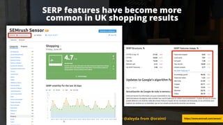 #ecommerceseo at #searchleeds by @aleyda from @orainti#ecommerceseo at #searchleeds by @aleyda from @orainti
SERP features...