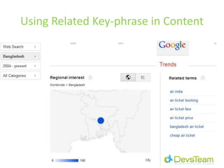 Using Related Key-phrase in Content
