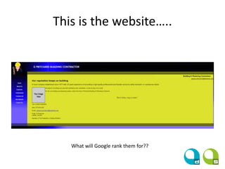 This is the website…..
What will Google rank them for??
 