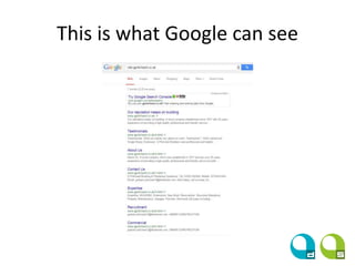 This is what Google can see
 