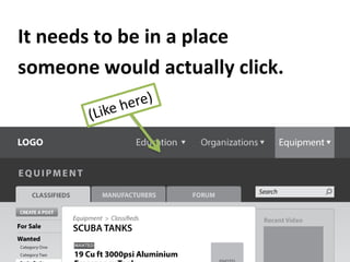 It needs to be in a place
someone would actually click.
 