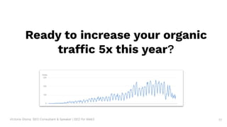 Victoria Olsina: SEO Consultant & Speaker | SEO for Web3
Ready to increase your organic
traffic 5x this year?
77
 