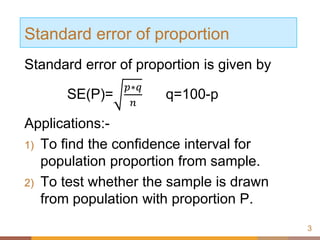 Standard Error of Proportion & Two Proportions | PPT
