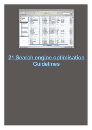 21 Search engine optimisation
Guidelines
 