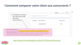 Comment comparer votre client aux concurrents ?
https://www.thinkwithgoogle.com/intl/fr-fr/feature/testmysite/
 
