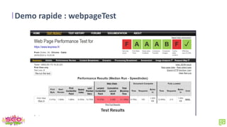 Demo rapide : webpageTest
 